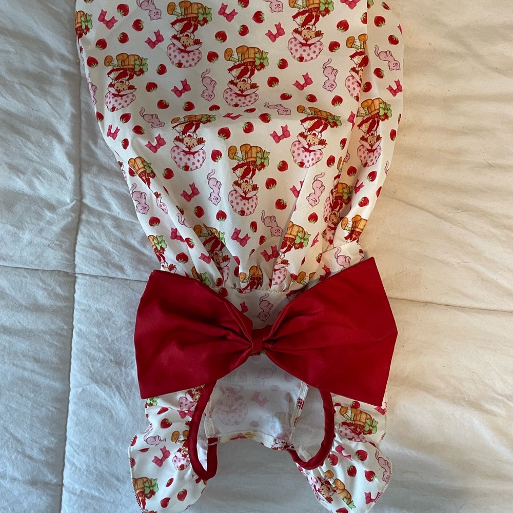 Charming Strawberry Shortcake Dog Outfit with Bow